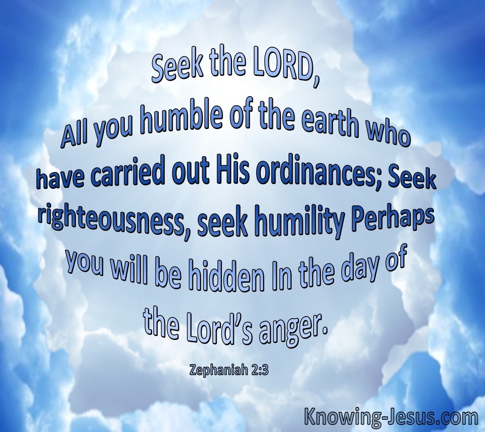 Zephaniah 2:3 Seek The Lord All You Humble (aqua)